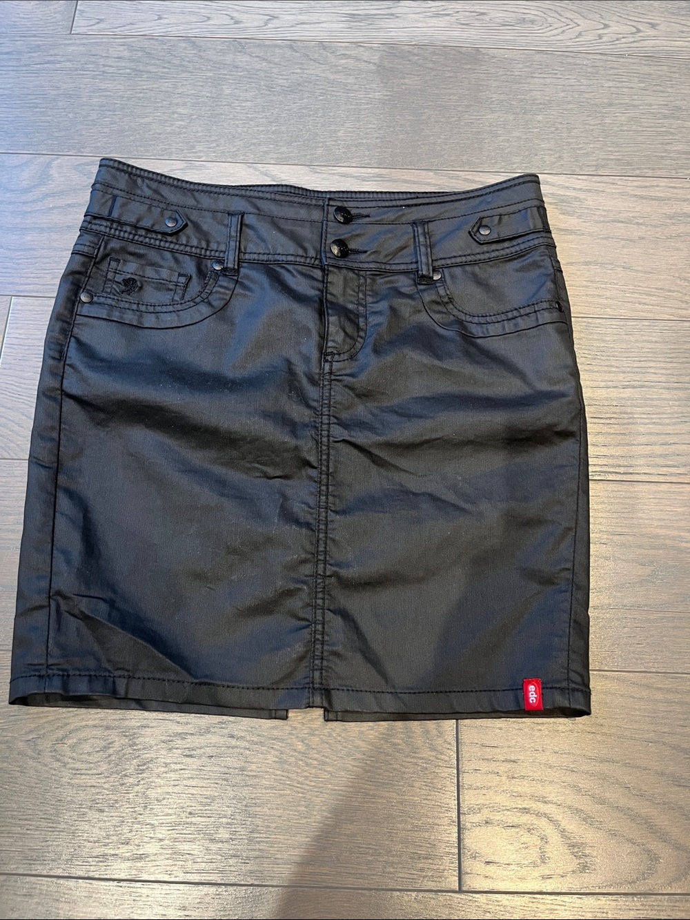 Esprit Black Mini Skirt with Red Logo Tab